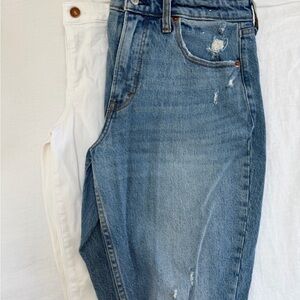 Abercrombie jeans bundle - 1 white, 1 blue curve love size 28